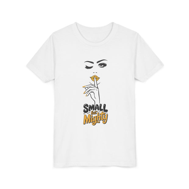 Small But Mighty Youth Tee, Stylish Graphic Young Adult Shirt