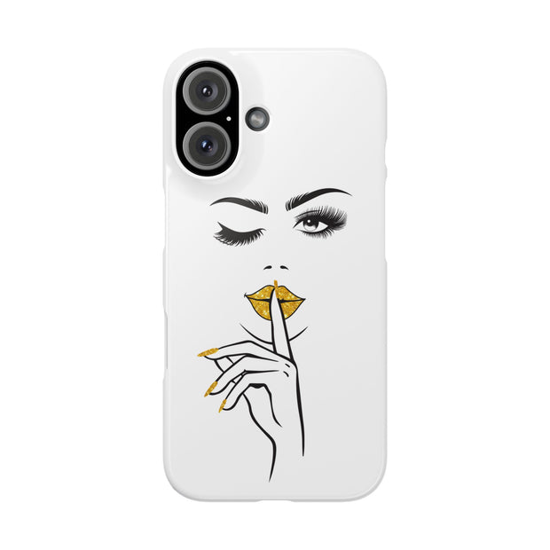 Serene Bombshell Slim Phone Cases with Stylish Illustration