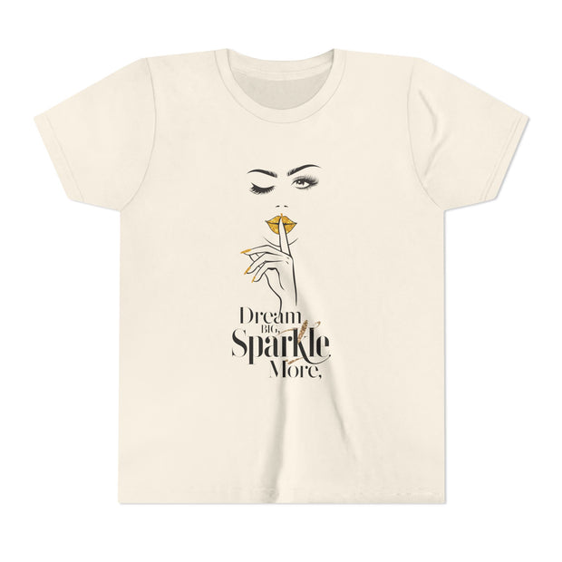 Dream Big, Sparkle More Youth Tee, Stylish Graphic Young Adult Shirt