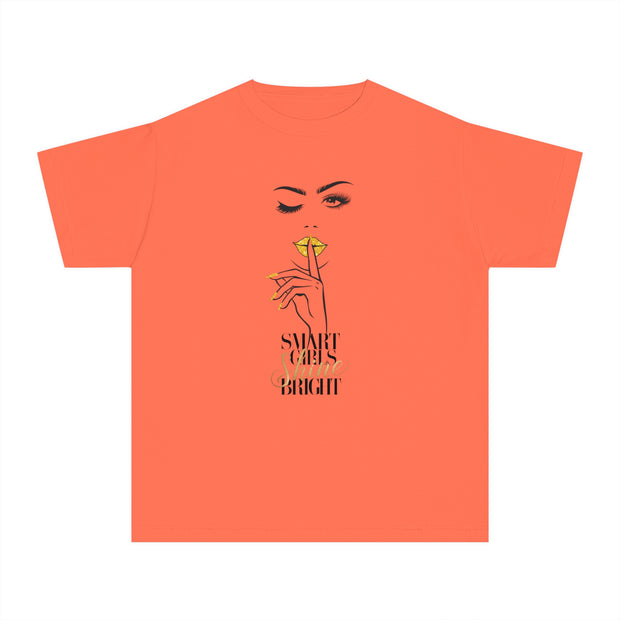 Smart Girls Shine Bright Stylish Youth Tee - Graphic T-Shirt for Trendy Kids