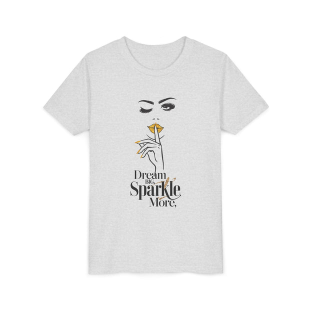 Dream Big, Sparkle More Youth Tee, Stylish Graphic Young Adult Shirt