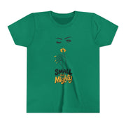Small But Mighty Youth Tee, Stylish Graphic Young Adult Shirt