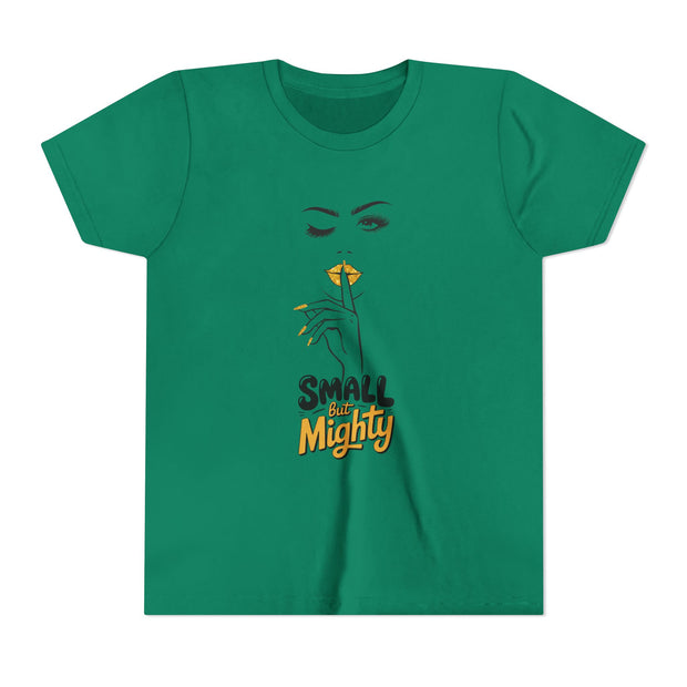 Small But Mighty Youth Tee, Stylish Graphic Young Adult Shirt