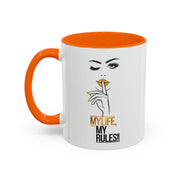 Serene Bombshell "My Life, My Rules" Accent Coffee Mug (11, 15oz)