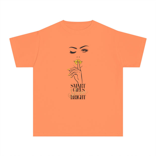 Smart Girls Shine Bright Stylish Youth Tee - Graphic T-Shirt for Trendy Kids