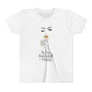 Serene Bombshell in The Making Youth Tee, Stylish Graphic Young Adult Shirt