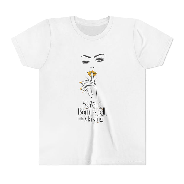 Serene Bombshell in The Making Youth Tee, Stylish Graphic Young Adult Shirt