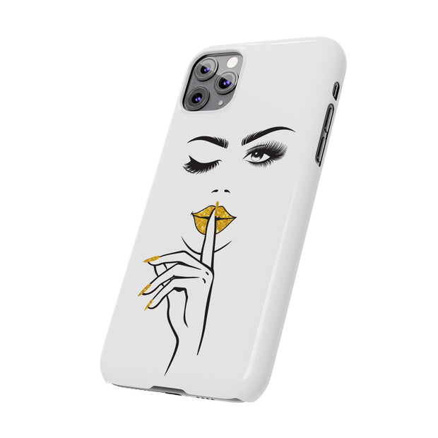 Serene Bombshell Slim Phone Cases with Stylish Illustration