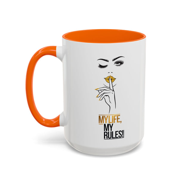Serene Bombshell "My Life, My Rules" Accent Coffee Mug (11, 15oz)