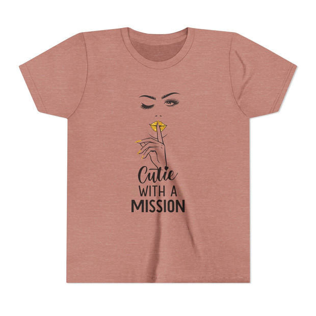 Cutie with a Mission Youth Tee, Stylish Graphic Young Adult Shirt