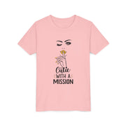 Cutie with a Mission Youth Tee, Stylish Graphic Young Adult Shirt