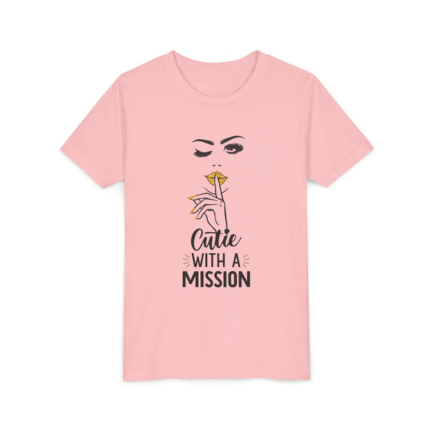 Cutie with a Mission Youth Tee, Stylish Graphic Young Adult Shirt