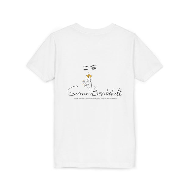 Serene Bombshell in The Making Youth Tee, Stylish Graphic Young Adult Shirt