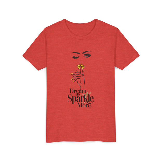 Dream Big, Sparkle More Youth Tee, Stylish Graphic Young Adult Shirt
