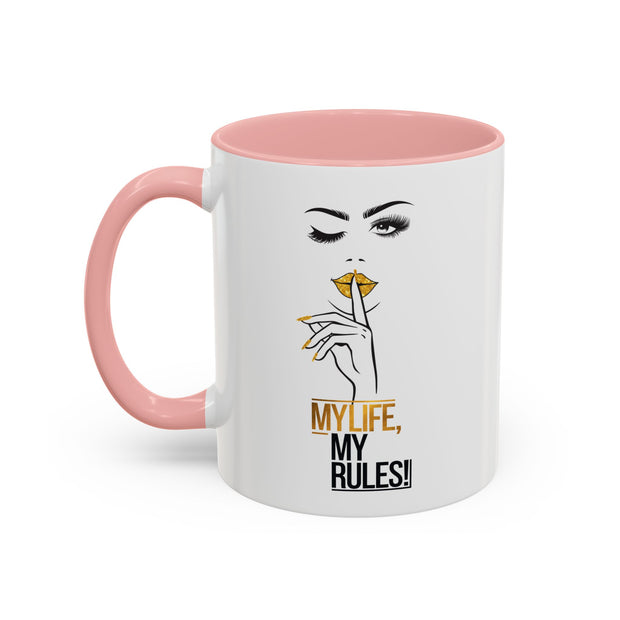 Serene Bombshell "My Life, My Rules" Accent Coffee Mug (11, 15oz)