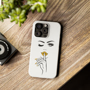Serene Bombshell Slim Phone Cases with Stylish Illustration