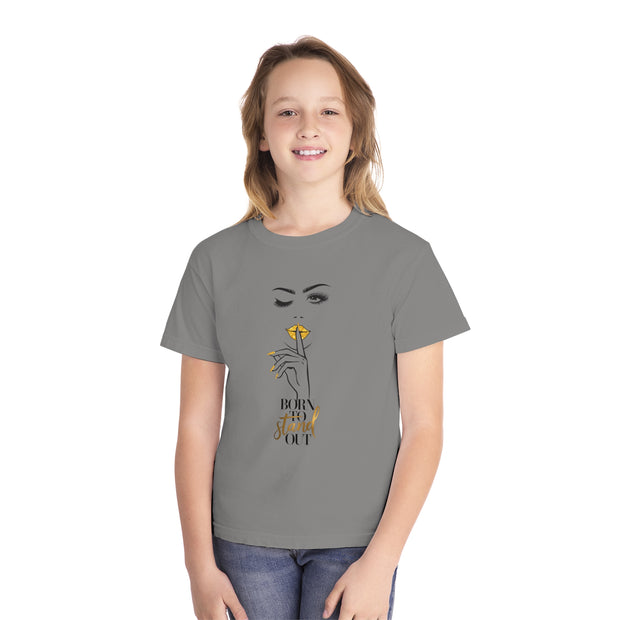 Stylish Youth Tee - Born To Stand Out Graphic T-Shirt for Trendy Kids