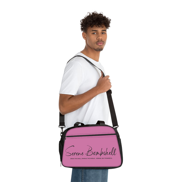 Serene Bombshell Pink Stylish Fitness Handbag with Chic Lip Design