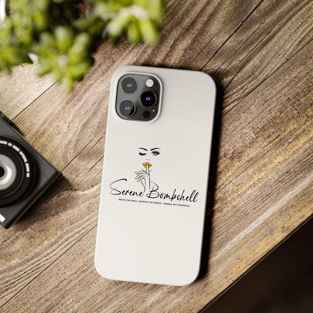 Serene Bombshell Slim Phone Cases with Stylish Illustration
