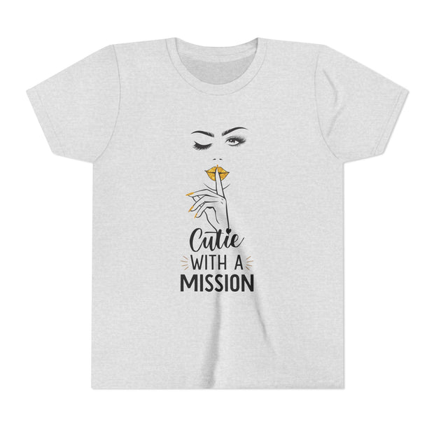 Cutie with a Mission Youth Tee, Stylish Graphic Young Adult Shirt
