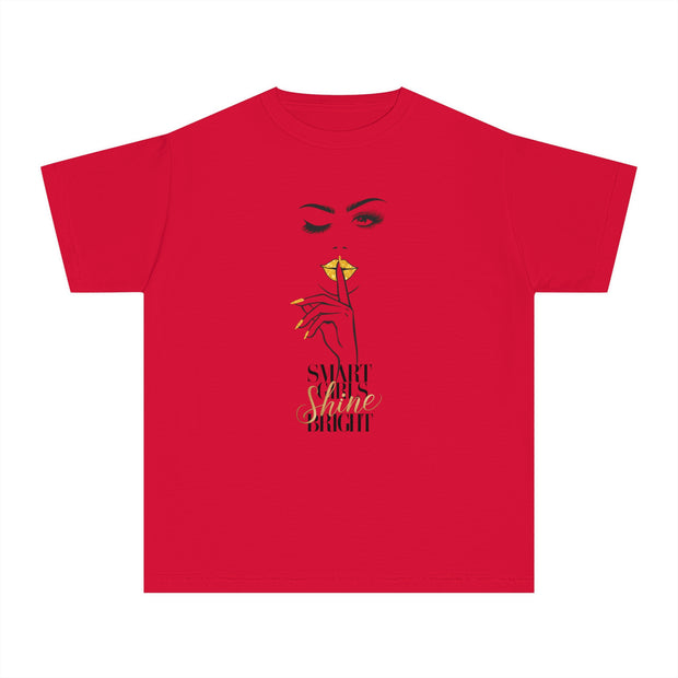 Smart Girls Shine Bright Stylish Youth Tee - Graphic T-Shirt for Trendy Kids