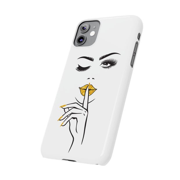 Serene Bombshell Slim Phone Cases with Stylish Illustration