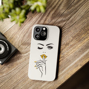 Serene Bombshell Slim Phone Cases with Stylish Illustration
