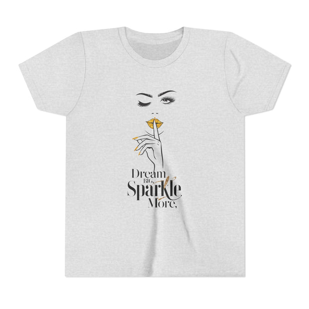 Dream Big, Sparkle More Youth Tee, Stylish Graphic Young Adult Shirt