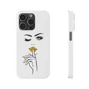Serene Bombshell Slim Phone Cases with Stylish Illustration