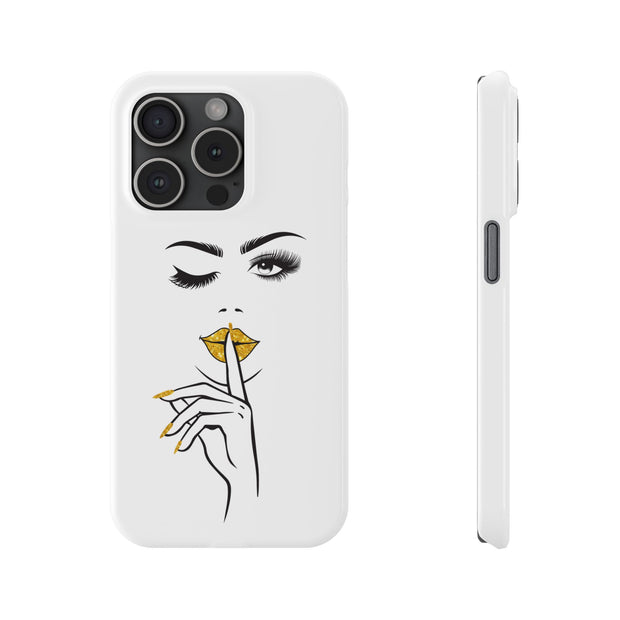 Serene Bombshell Slim Phone Cases with Stylish Illustration