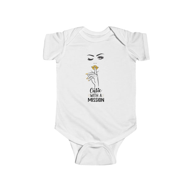 Cutie with a Mission Baby Bodysuit, Funny Baby Clothes, Newborn Gift