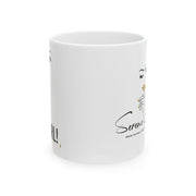 Serene BombShell "Go Girl" Ceramic Coffee Mug, Unique Gift for Coffee Lovers, Tea Drinkers