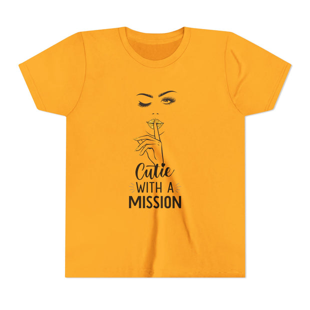 Cutie with a Mission Youth Tee, Stylish Graphic Young Adult Shirt