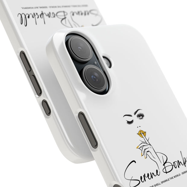 Serene Bombshell Slim Phone Cases with Stylish Illustration