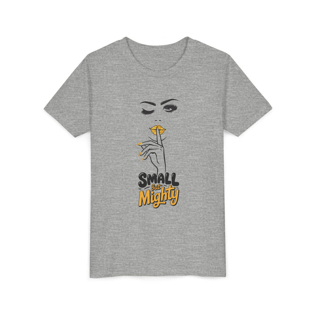 Small But Mighty Youth Tee, Stylish Graphic Young Adult Shirt