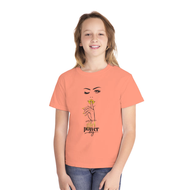 Stylish Youth Tee - Every Day is a Girl Power Day Graphic T-Shirt for Trendy Kids