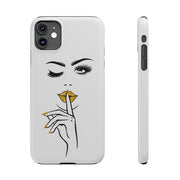 Serene Bombshell Slim Phone Cases with Stylish Illustration