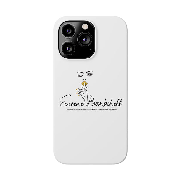 Serene Bombshell Slim Phone Cases with Stylish Illustration