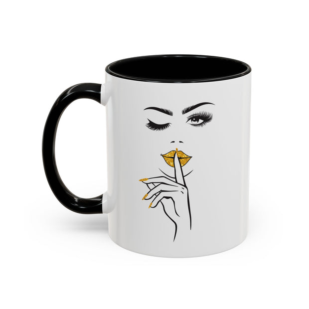 Serene Bombshell Stylish Black-Handled Coffee Mug - Perfect for Morning Brew