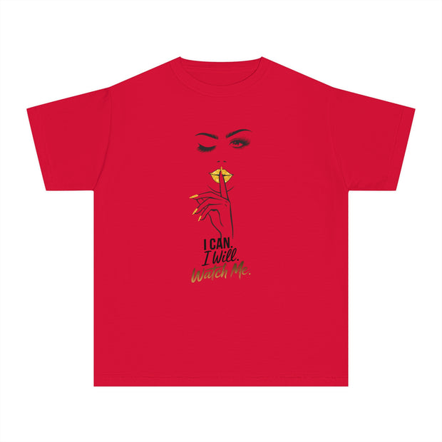 Stylish Youth Tee - I can. I will. Watch me. Graphic T-Shirt for Trendy Kids