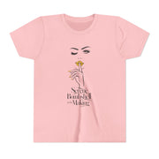 Serene Bombshell in The Making Youth Tee, Stylish Graphic Young Adult Shirt
