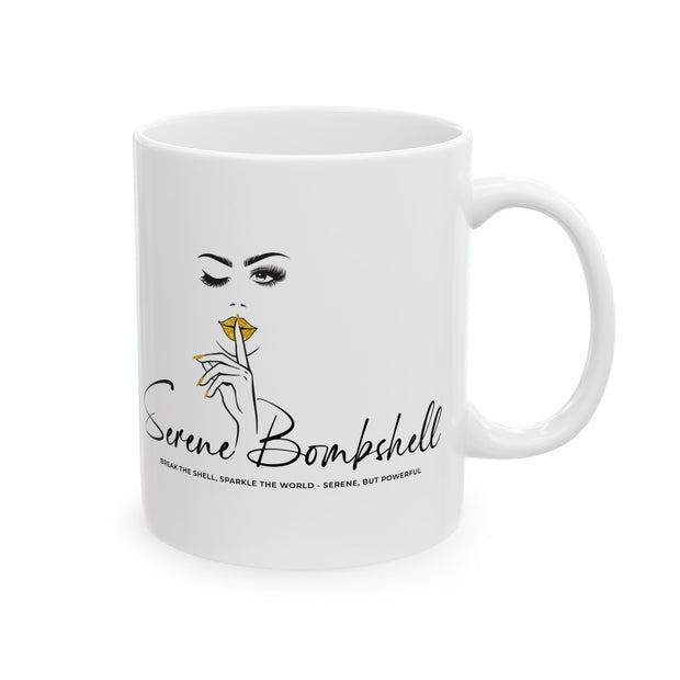 Serene BombShell "Go Girl" Ceramic Coffee Mug, Unique Gift for Coffee Lovers, Tea Drinkers