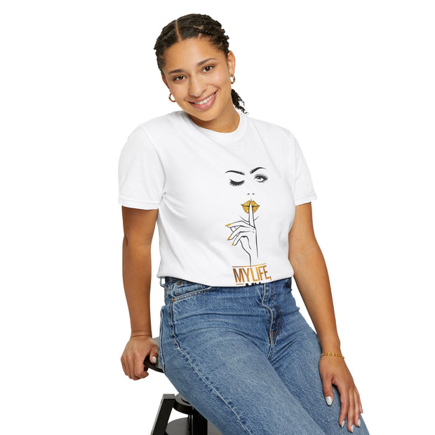 Serene Bombshell Empowering Graphic Tee: My Life, My Rules, Trendy T-shirt
