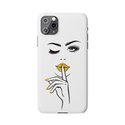 Serene Bombshell Slim Phone Cases with Stylish Illustration