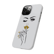 Serene Bombshell Slim Phone Cases with Stylish Illustration