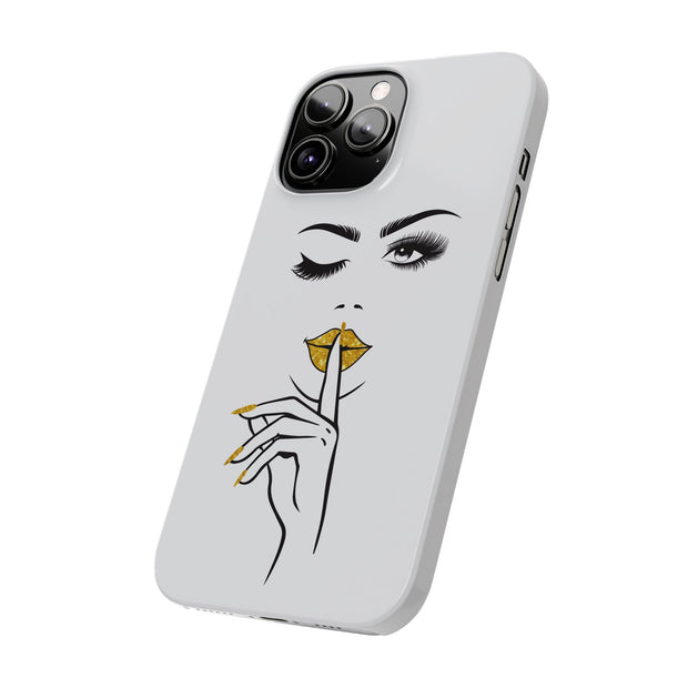 Serene Bombshell Slim Phone Cases with Stylish Illustration