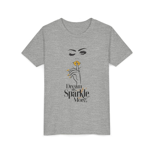 Dream Big, Sparkle More Youth Tee, Stylish Graphic Young Adult Shirt