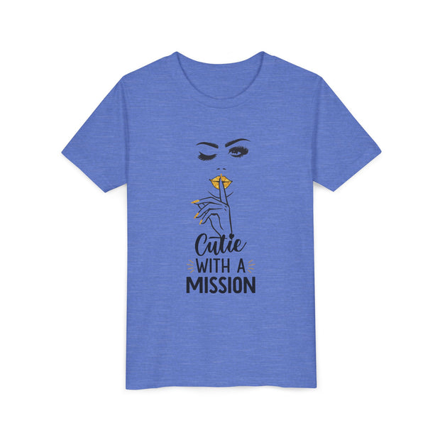 Cutie with a Mission Youth Tee, Stylish Graphic Young Adult Shirt