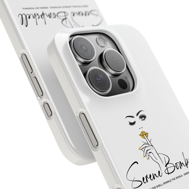 Serene Bombshell Slim Phone Cases with Stylish Illustration