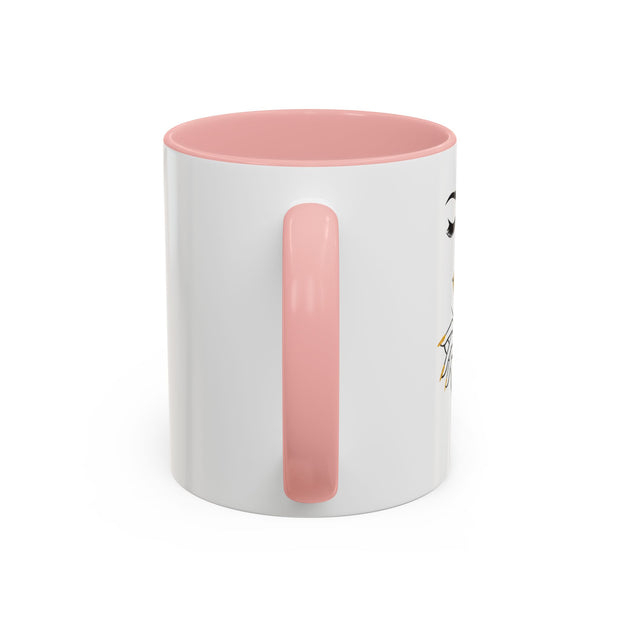 Serene Bombshell Stylish Black-Handled Coffee Mug - Perfect for Morning Brew